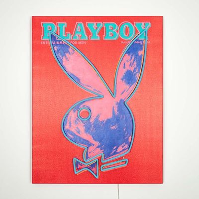 Wall lamps - Playboy Wall Art with LED Neon - Andy Warhol Cover - Blue - LOCOMOCEAN