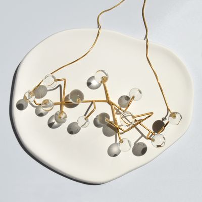 Gifts - Globularia glass necklace artisan 18k gold plated - CHAMA NAVARRO