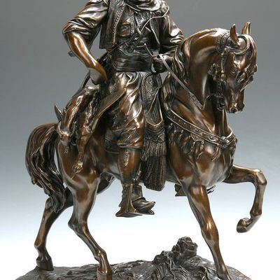 Sculptures, statuettes et miniatures - Statue Equestre de Barye fils - FONDERIE DE BRONZE LAURAGAISE