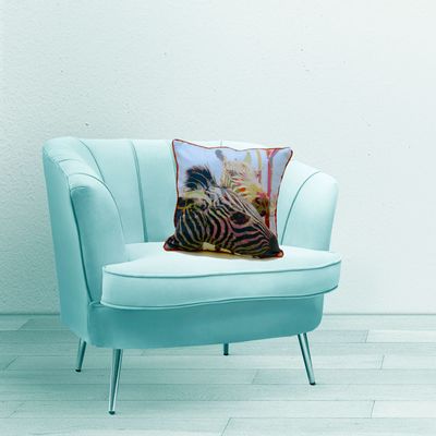 Fabric cushions - Coussin carré. ZEBRA HEADS CL2 - MIKKA DESIGN INK