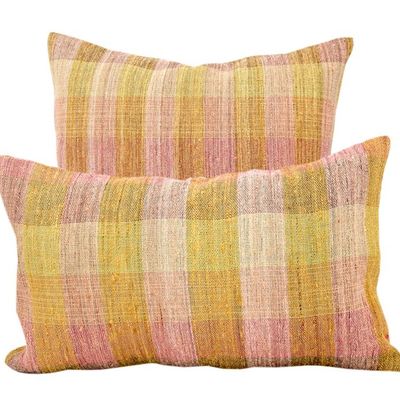 Fabric cushions - Cushion covers: The Check of Kudzu Vine - NIKONE HANDCRAFT, LAOS