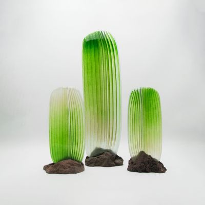 Verre d'art - Ensemble de sculpture en verre contemporain - vert - JONATHAN AUSSERESSE