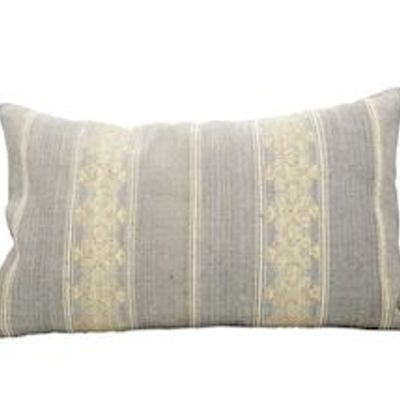 Fabric cushions - Cushion Cover- Cotton & Vine | Cotton Flowers Pattern| Size: 30x50Cm - NIKONE HANDCRAFT, LAOS