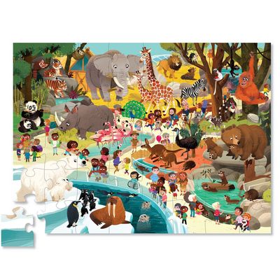 Children's games - Puzzle - A day at the zoo - 48 pieces - TOOPIZ