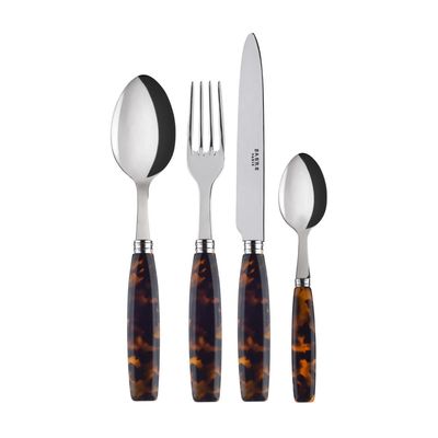 Flatware - 4 pieces cutlery set - Djembe Faux Tortoise - SABRE PARIS