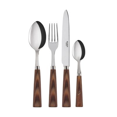 Flatware - 4 pieces cutlery set - Light press wood - SABRE PARIS