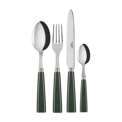 Flatware - 4 pieces cutlery set - Icône, Dark green - SABRE PARIS