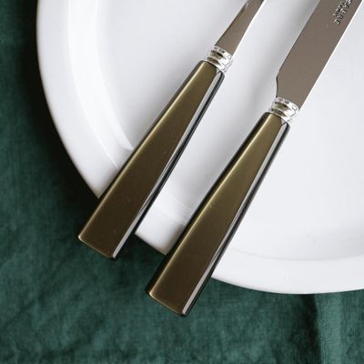 Flatware - 4 pieces cutlery set - Icône, Dark green - SABRE PARIS
