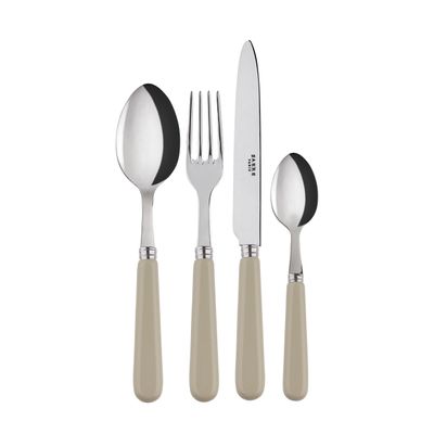 Flatware - 4 pieces cutlery set - Pop unis, Light kaki - SABRE PARIS
