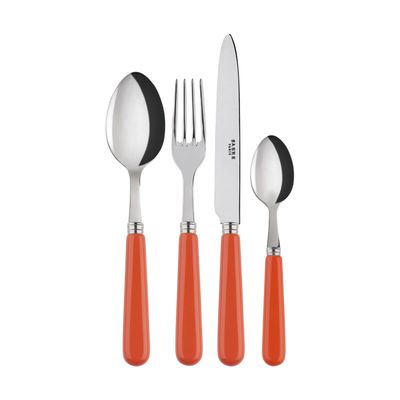 Flatware - 4 pieces cutlery set - Pop unis Orange - SABRE PARIS