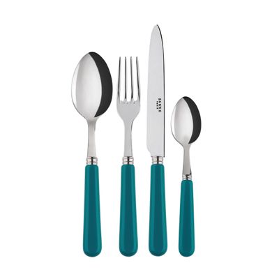 Flatware - 4 pieces cutlery set - Pop unis Turquoise - SABRE PARIS