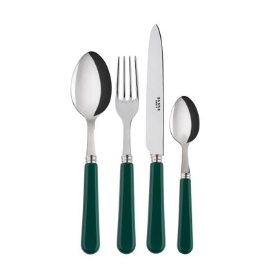 Flatware - 4 pieces cutlery set - Pop unis Green - SABRE PARIS