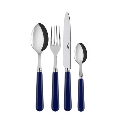 Ménagères - Set de 4 couverts de table - Pop, Bleu Marine - SABRE PARIS