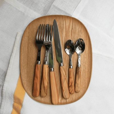 Flatware - 4 pieces cutlery set - Lavandou Light press wood - SABRE PARIS