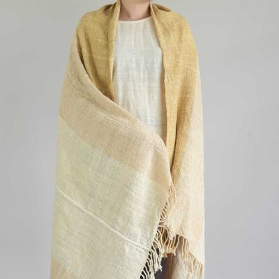 Throw blankets - Honey glow cotton throw - TAI BAAN CRAFTS