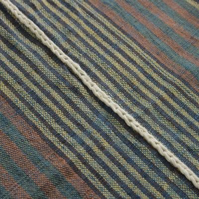 Throw blankets - Blue Mountain Striped Cotton Throw - TAI BAAN CRAFTS