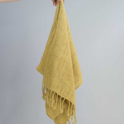 Foulards et écharpes - Écharpe étroite en coton jaune frais - TAI BAAN CRAFTS