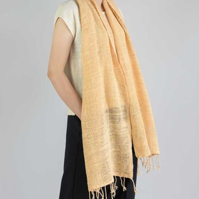 Scarves - Salmon Narrow Cotton Scarf - TAI BAAN CRAFTS