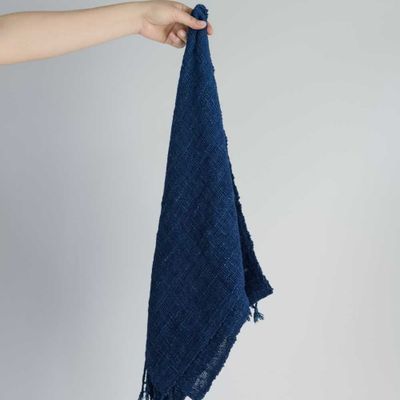 Foulards et écharpes - Foulard étroit en coton bleu indigo - TAI BAAN CRAFTS
