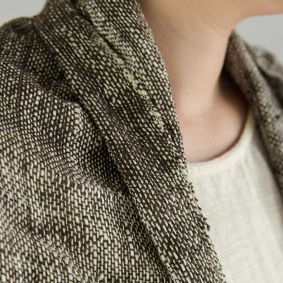 Linge de table textile - Châle en coton bicolore marron foncé - TAI BAAN CRAFTS