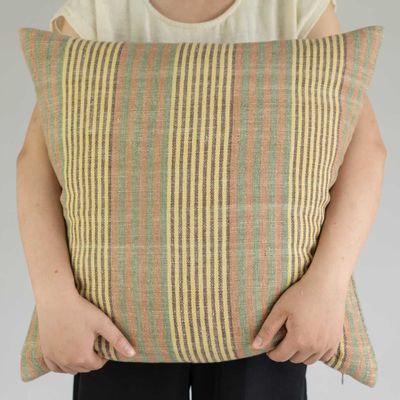 Fabric cushions - Vintage Striped Cotton Cushion Cover - TAI BAAN CRAFTS