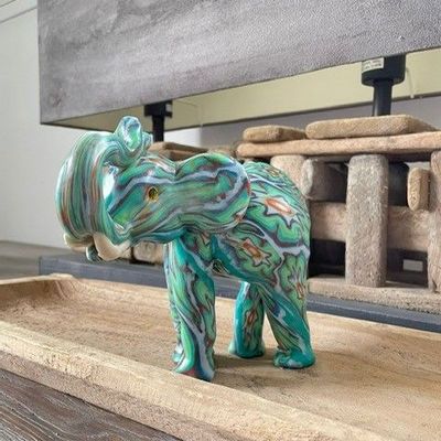 Decorative objects - Rosetta Green Elephant Candle - EL PELICANO