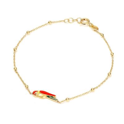 Bijoux - Bracelet bille Perroquet rouge - 1,54g - COCOONME