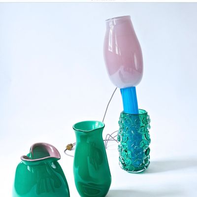 Art glass - Glass tulip lamp in Murano vase - MARINA BLANCA