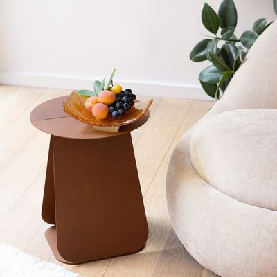 Coffee tables - Round symmetrical side table YOUMY - Corten steel - MADEMOISELLE JO.