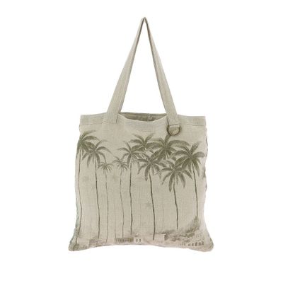 Bags and totes - BADALPUR Ananbo gray monochrome printed linen tote bag 38x40 cm Avocat - EN FIL D'INDIENNE...