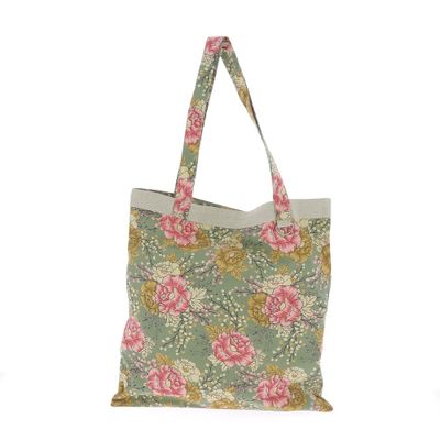 Coussins textile - BLOOM Tote Bag 38x40 cm CELADON - EN FIL D'INDIENNE...
