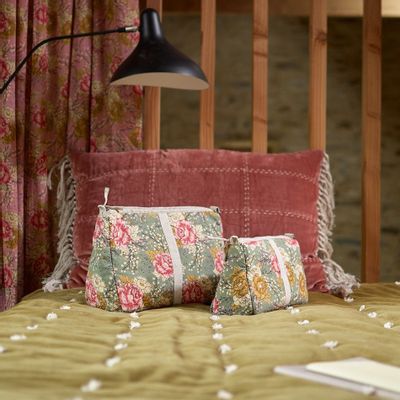 Homewear textile - BLOOM Trousse de toilette XL 34x22x15 cm CELADON - EN FIL D'INDIENNE...
