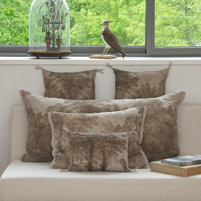 Rideaux et voilages - CAMPAGNE Housse de coussin imprimé Ananbô 25x35 cm GRISAILLE - EN FIL D'INDIENNE...