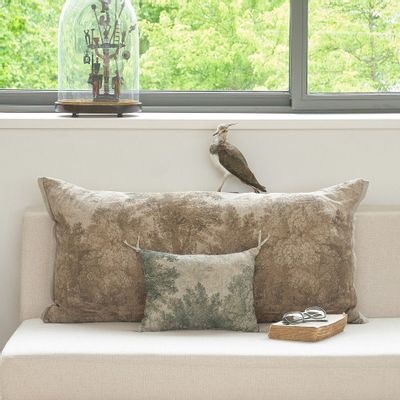 Rideaux et voilages - CAMPAGNE Housse de coussin imprimé Ananbô 25x35 cm LICHEN - EN FIL D'INDIENNE...