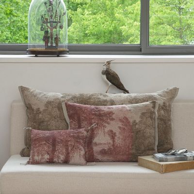 Fabric cushions - Campagne Cushion Cover Printed Aanbo 40X55 Cm Campagne Framboise - EN FIL D'INDIENNE...