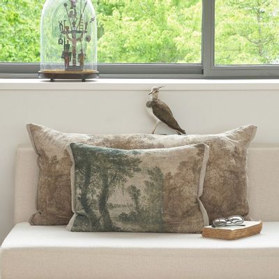 Coussins textile - CAMPAGNE Housse de coussin imprimé Ananbô 40x55 cm LICHEN - EN FIL D'INDIENNE...