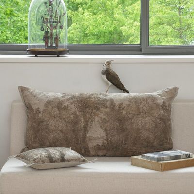 Coussins textile - CAMPAGNE Housse de coussin imprimé Ananbô 50X100 cm GRISAILLE - EN FIL D'INDIENNE...