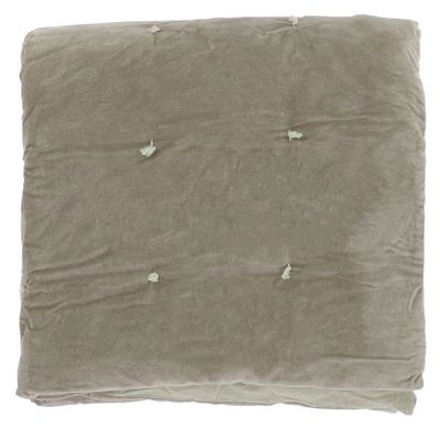 Linge de lit - COCHIN Bout de lit en lin imprimé Ananbo 90x200 cm - BEIGE - EN FIL D'INDIENNE...