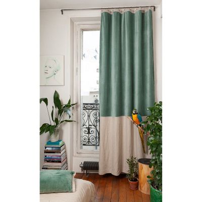 Curtains and window coverings - Duo Curtain 140X280 Cm Celadon - EN FIL D'INDIENNE...