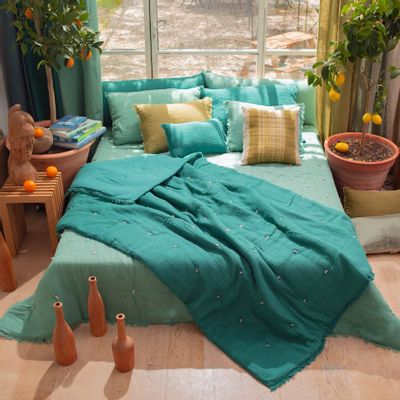 Throw blankets - Etamine Quilt 140X240 Cm Etamine 2 Canard - EN FIL D'INDIENNE...
