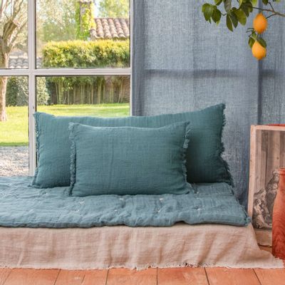 Coussins textile - ETAMINEE Housse de coussin 40x55 cm - EN FIL D'INDIENNE...