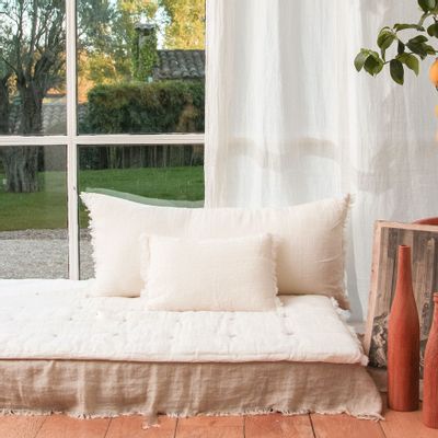 Coussins textile - ETAMINEE Housse de coussin 45x100 cm - EN FIL D'INDIENNE...