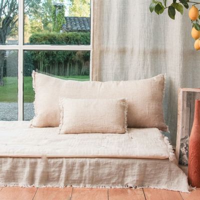 Coussins textile - ETAMINEE Housse de coussin 45x100 cm - EN FIL D'INDIENNE...