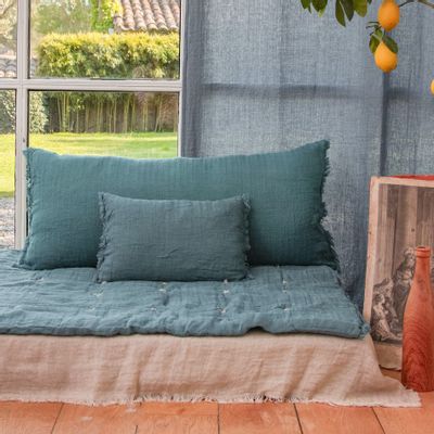 Coussins textile - ETAMINEE Housse de coussin 45x100 cm - EN FIL D'INDIENNE...