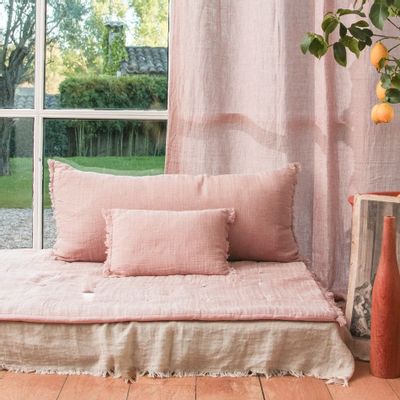Coussins textile - ETAMINEE Housse de coussin 45x100 cm - EN FIL D'INDIENNE...