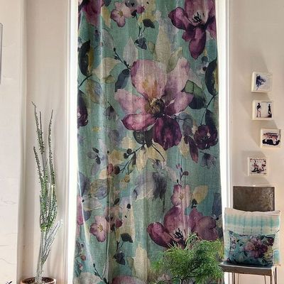 Curtains and window coverings - FLORA curtain 140x300cm  curtain N°1 FLORA CELADON - EN FIL D'INDIENNE...