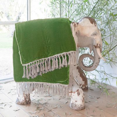 Linge de lit - FORTUNA Plaid 100x250 cm FORTUNA AVOCAT - EN FIL D'INDIENNE...