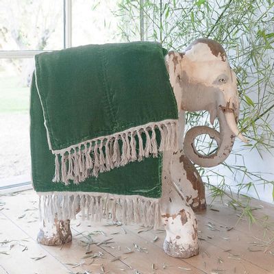 Rideaux et voilages - FORTUNA Plaid 100x250 cm CELADON - EN FIL D'INDIENNE...