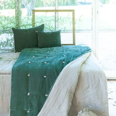 Bed linens - FORTUNA Sofa Cover 90x200 cm CELADON - EN FIL D'INDIENNE...