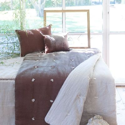 Fabric cushions - Fortuna Sofa Cover 90X200 Cm Taupe - EN FIL D'INDIENNE...